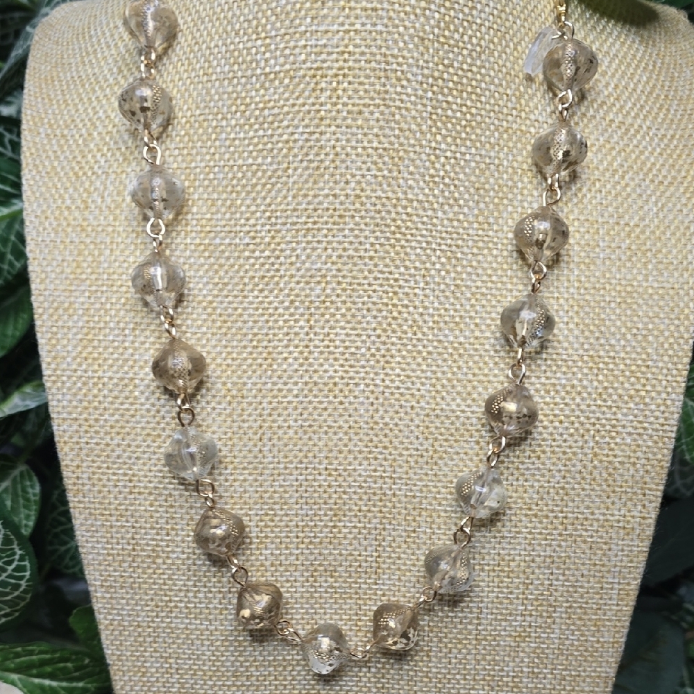 Leetie Gold-Tone Lucite Bead Necklace